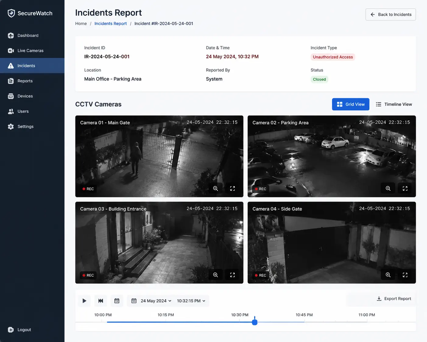 24/7 live video monitoring dashboard by Nexo